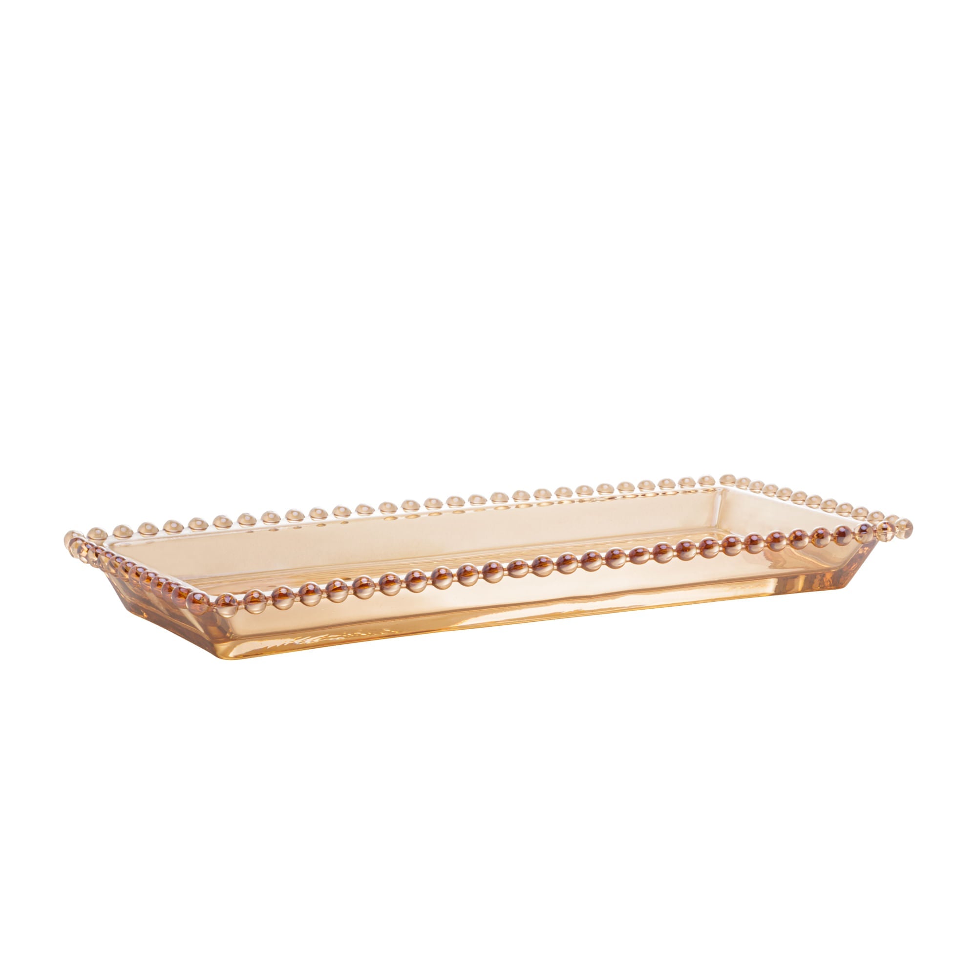 Travessa de Cristal de Chumbo Pearl Âmbar - 30 cm - Ela Decora