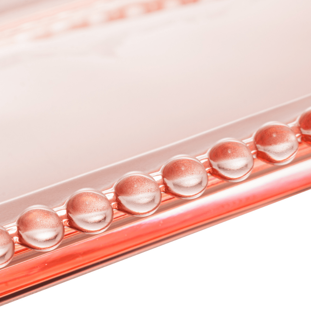 Travessa De Cristal De Chumbo Pearl Rosa 30 x 13 cm - Ela Decora