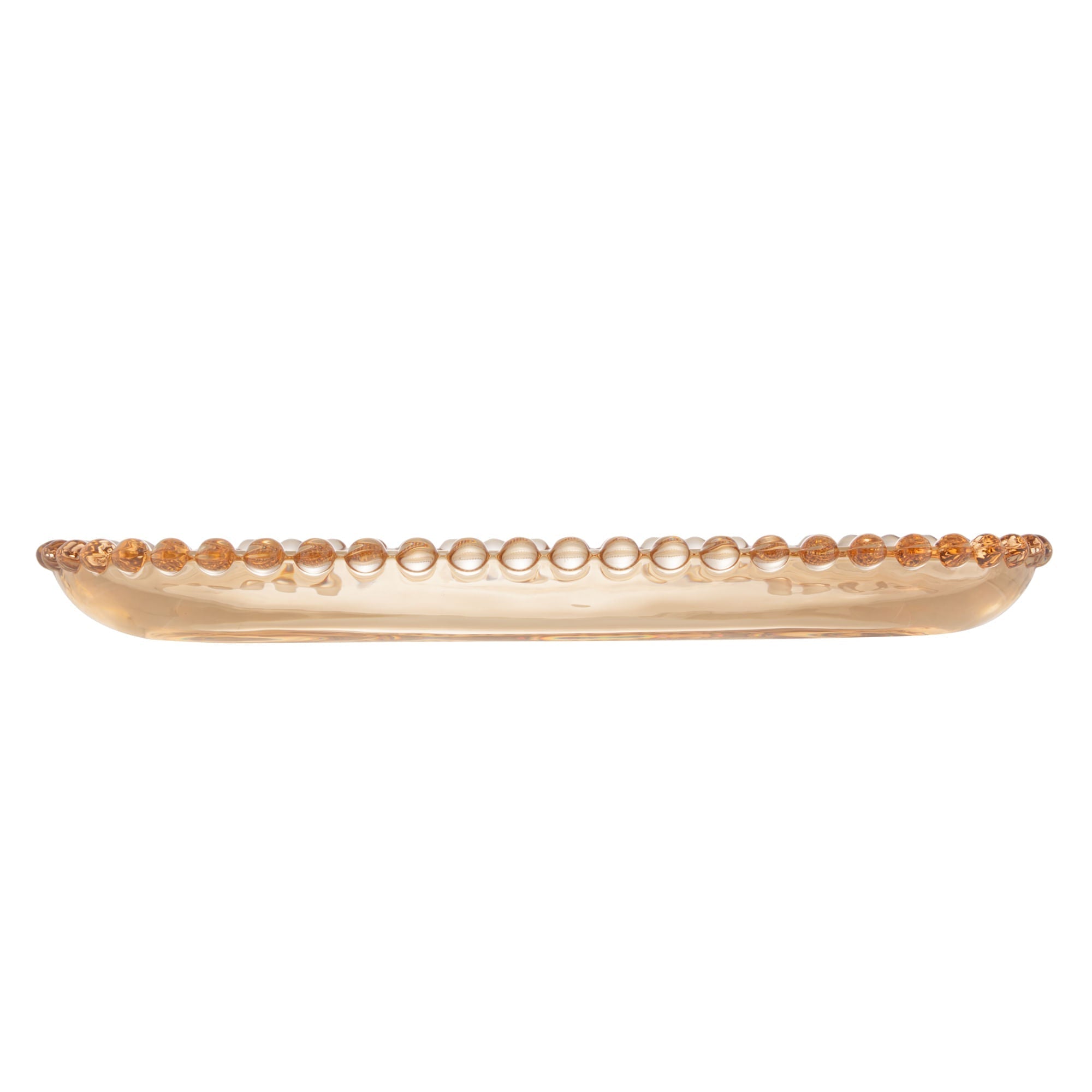 Travessa de Cristal Oval Pearl Âmbar 24cm - Ela Decora