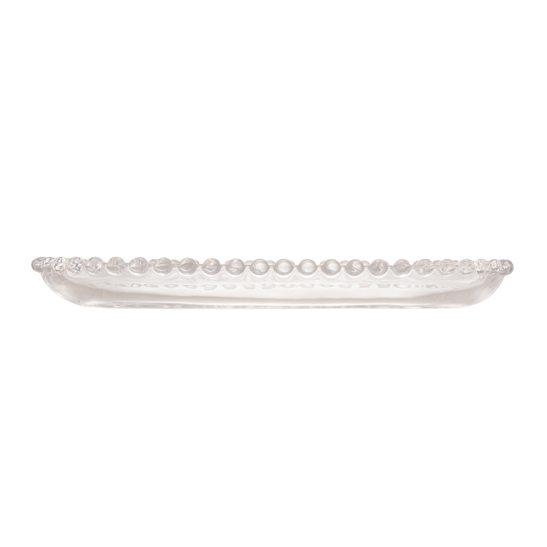 Travessa em Cristal de Chumbo Oval Pearl 24cm - Ela Decora