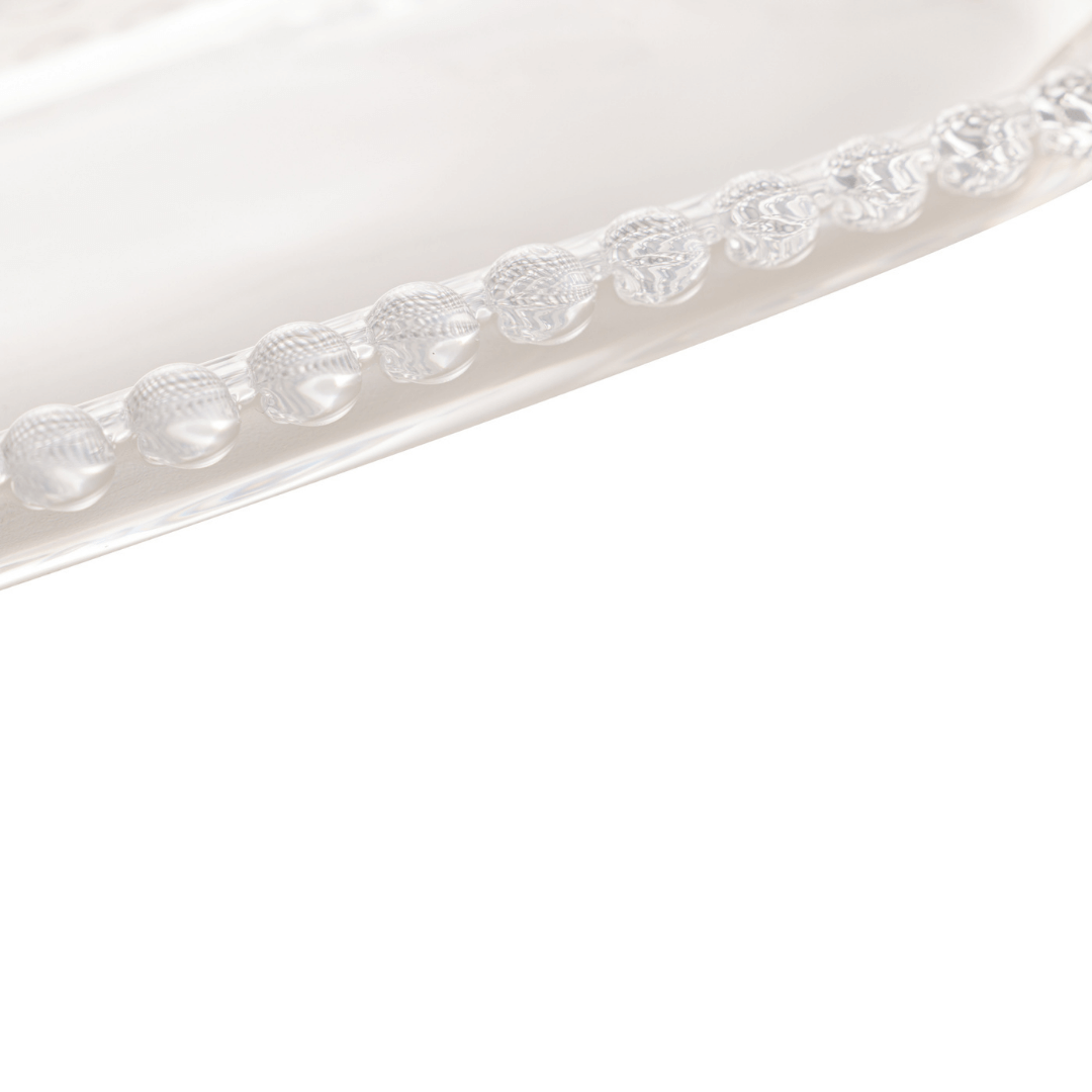 Travessa em Cristal de Chumbo Oval Pearl 24cm - Ela Decora