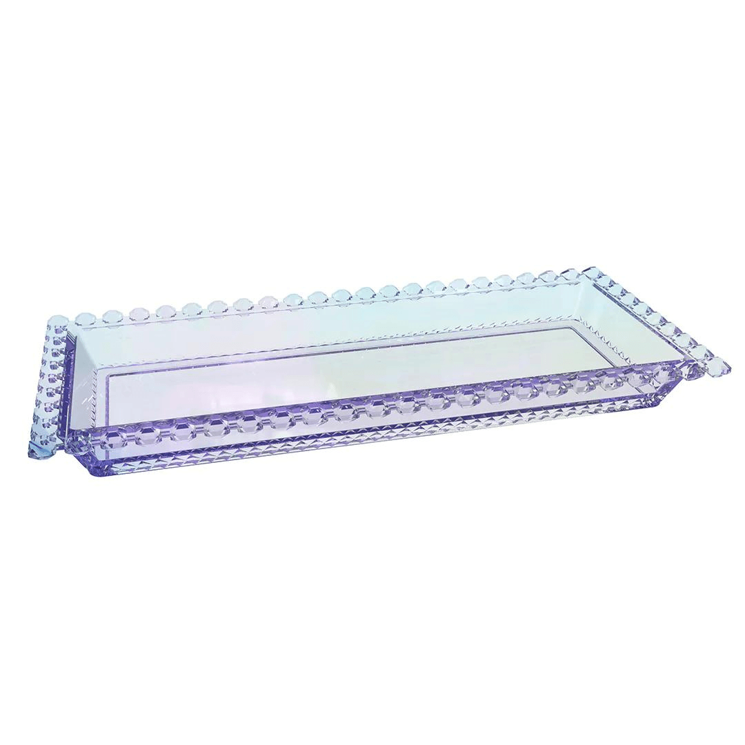 Travessa em Cristal Furta - Cor 30cm x 13cm x 2,5cm - Ela Decora