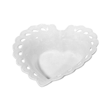 Travessa Funda Coração em Porcelana Branca - 19,2 cm - Ela Decora