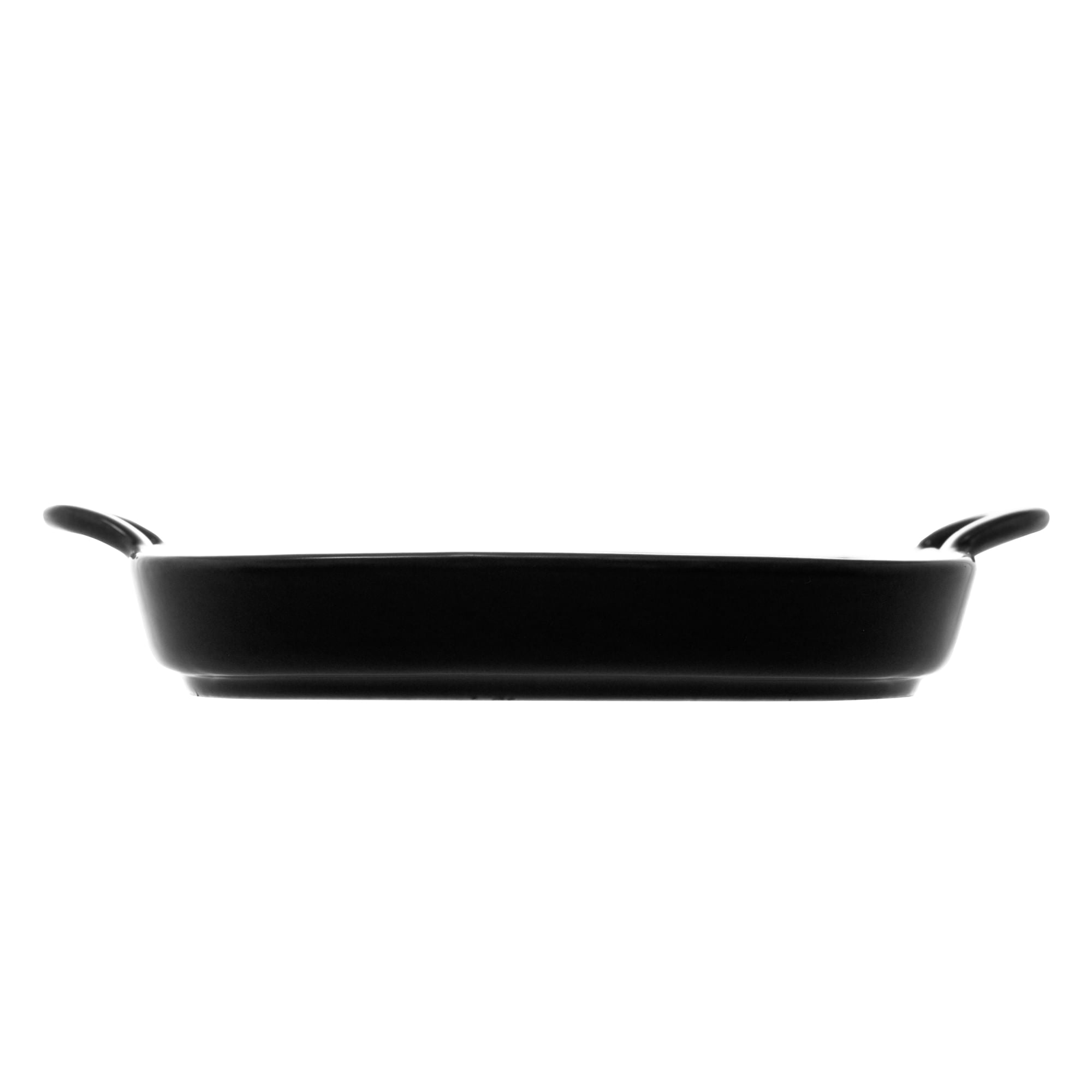 Travessa Grill Porcelana Com Alças Nordica Preto - 19 cm - Ela Decora