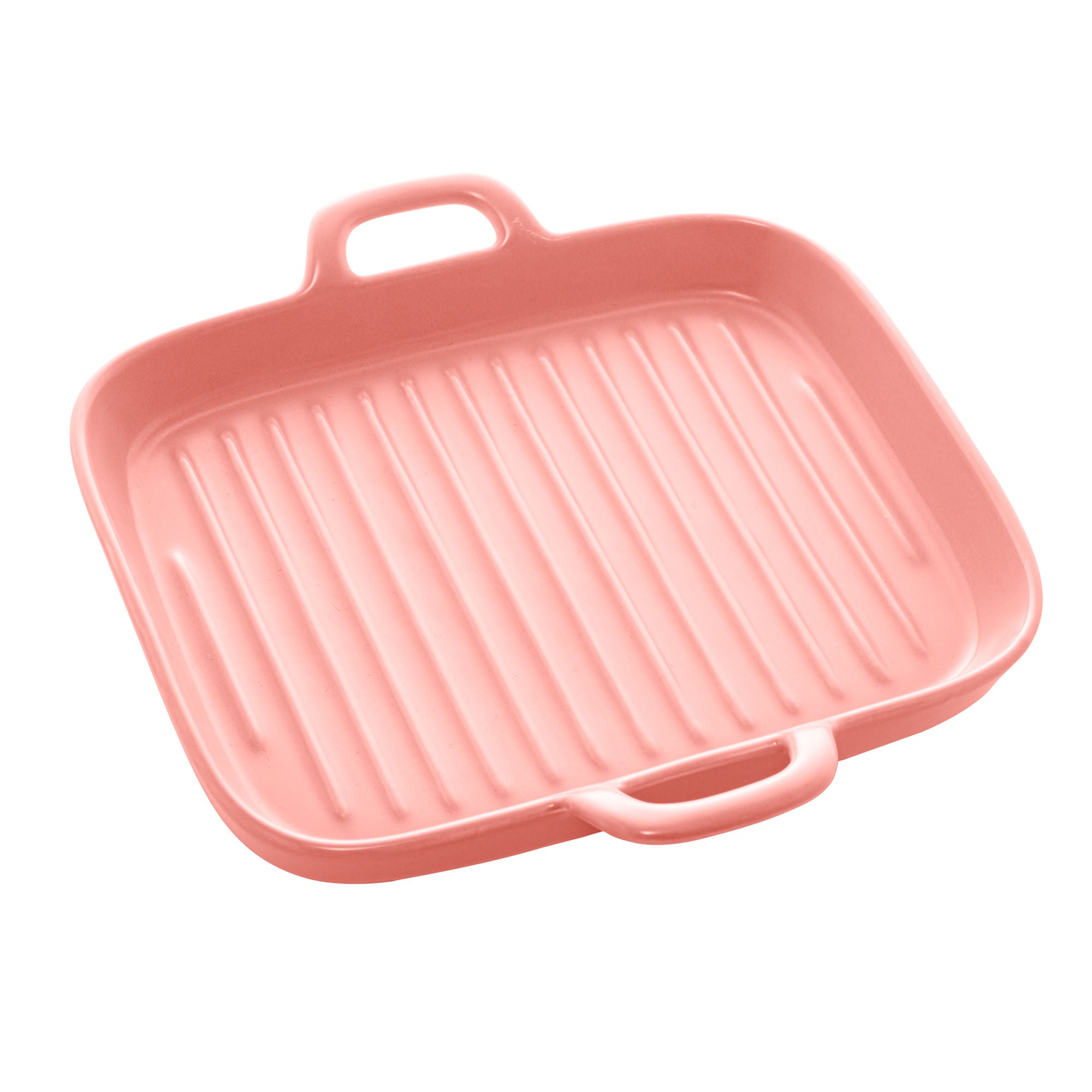 Travessa Grill Porcelana com Alças Nordica Rosa Matt - 19 cm - Ela Decora