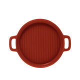 Travessa Grill Redonda Porcelana Nordica Vermelho Matt - 24 cm - Ela Decora