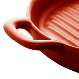 Travessa Grill Redonda Porcelana Nordica Vermelho Matt - 24 cm - Ela Decora