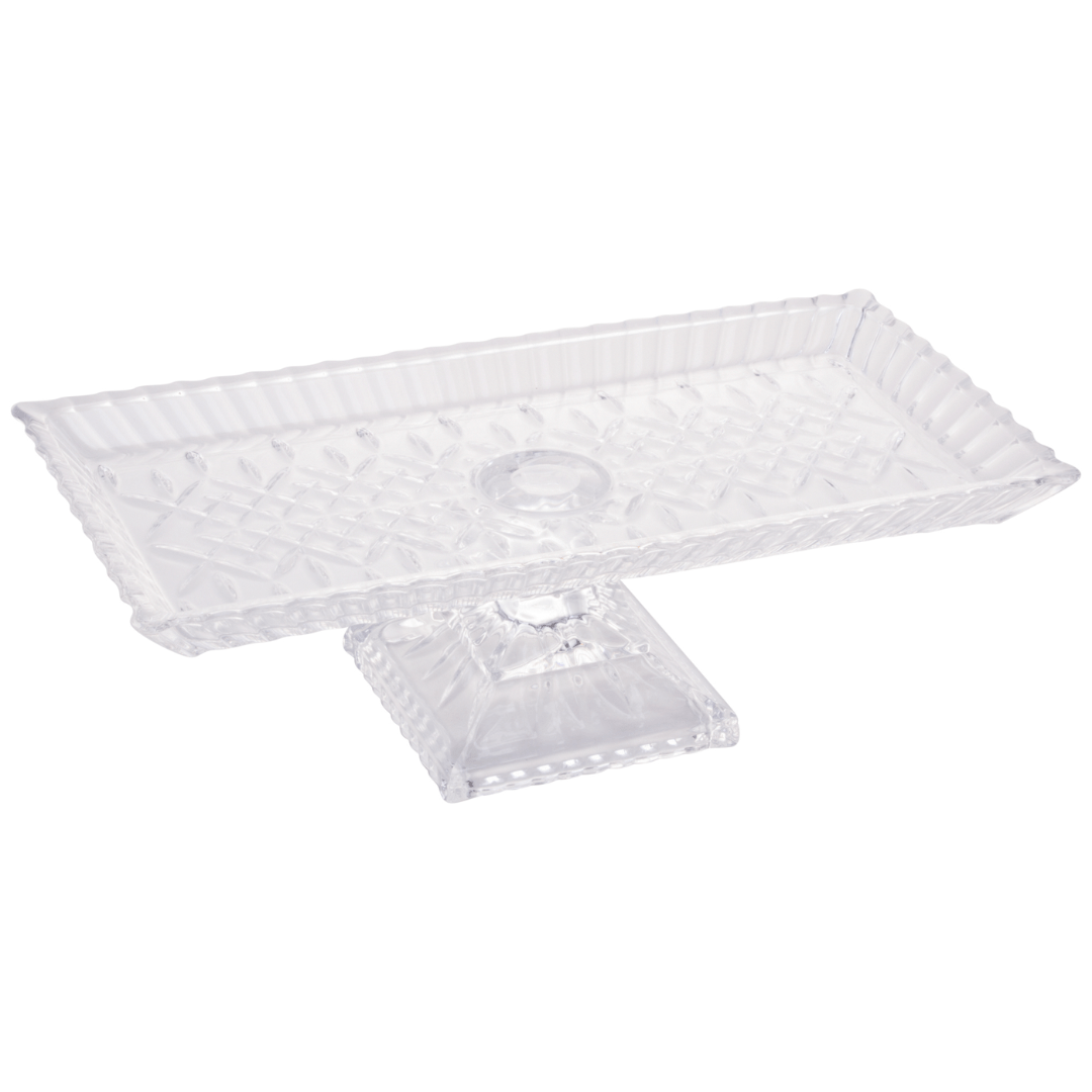 Travessa Lys com Pé Cristal de Chumbo 34cm - Ela Decora
