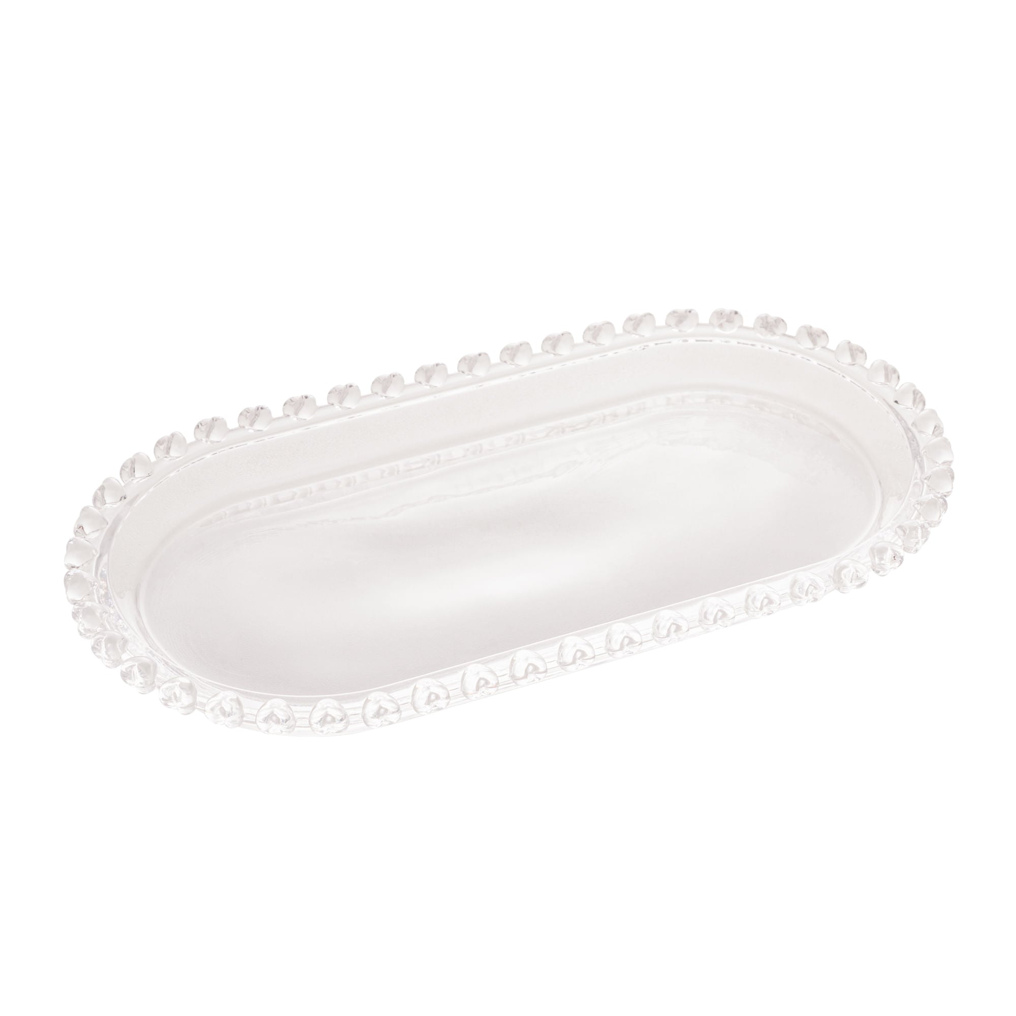 Travessa Oval Cristal de Chumbo Coração 25cm - Ela Decora