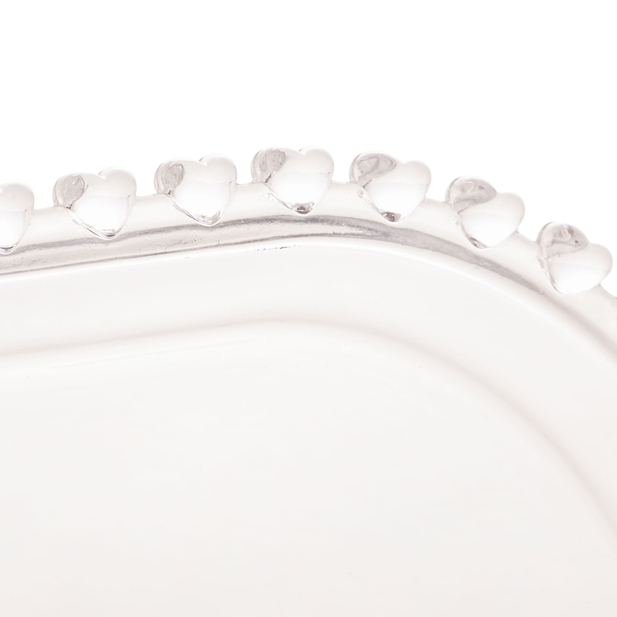 Travessa Oval Cristal de Chumbo Coração 25cm - Ela Decora