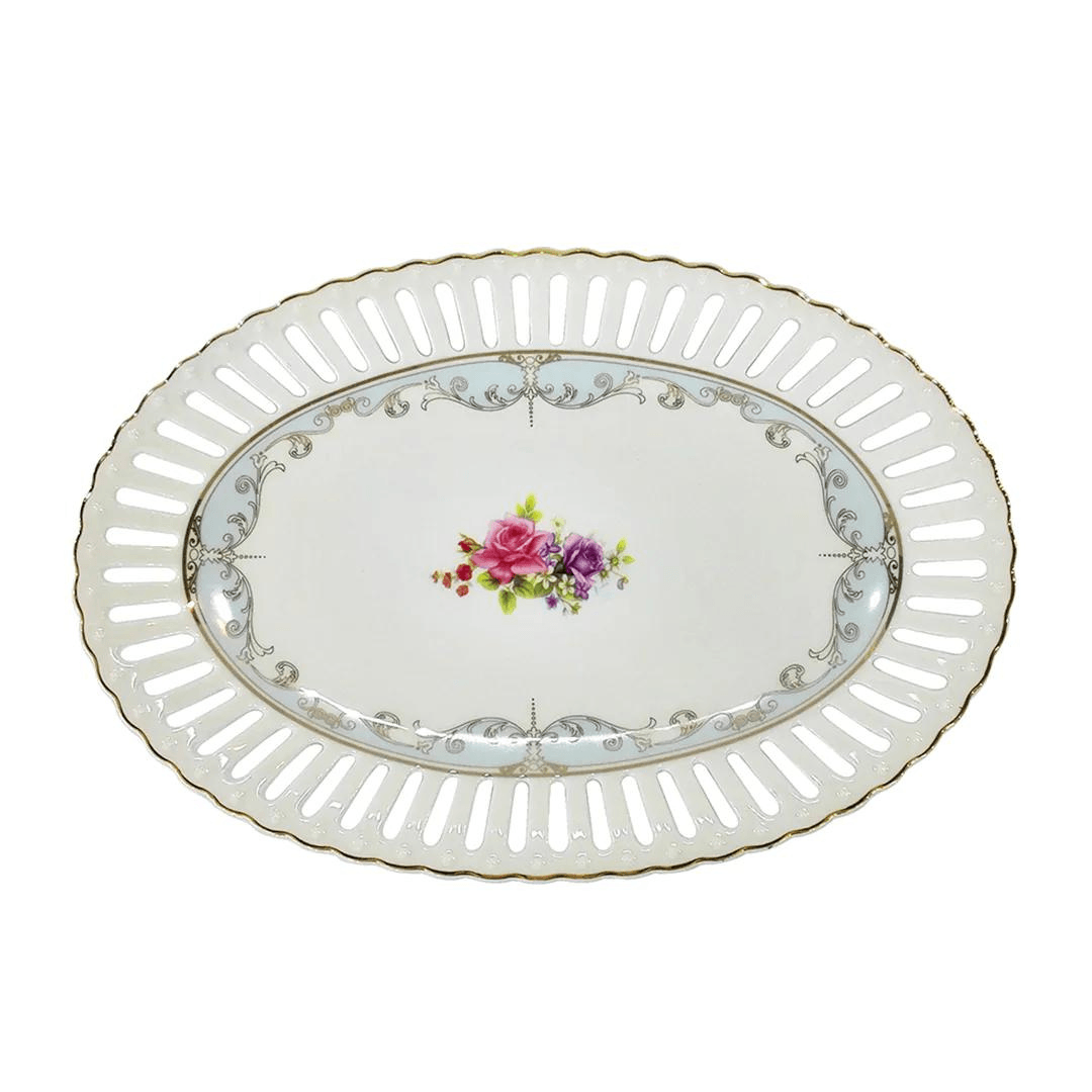 Travessa Oval Mon Cheri China Branca 25cm - Ela Decora