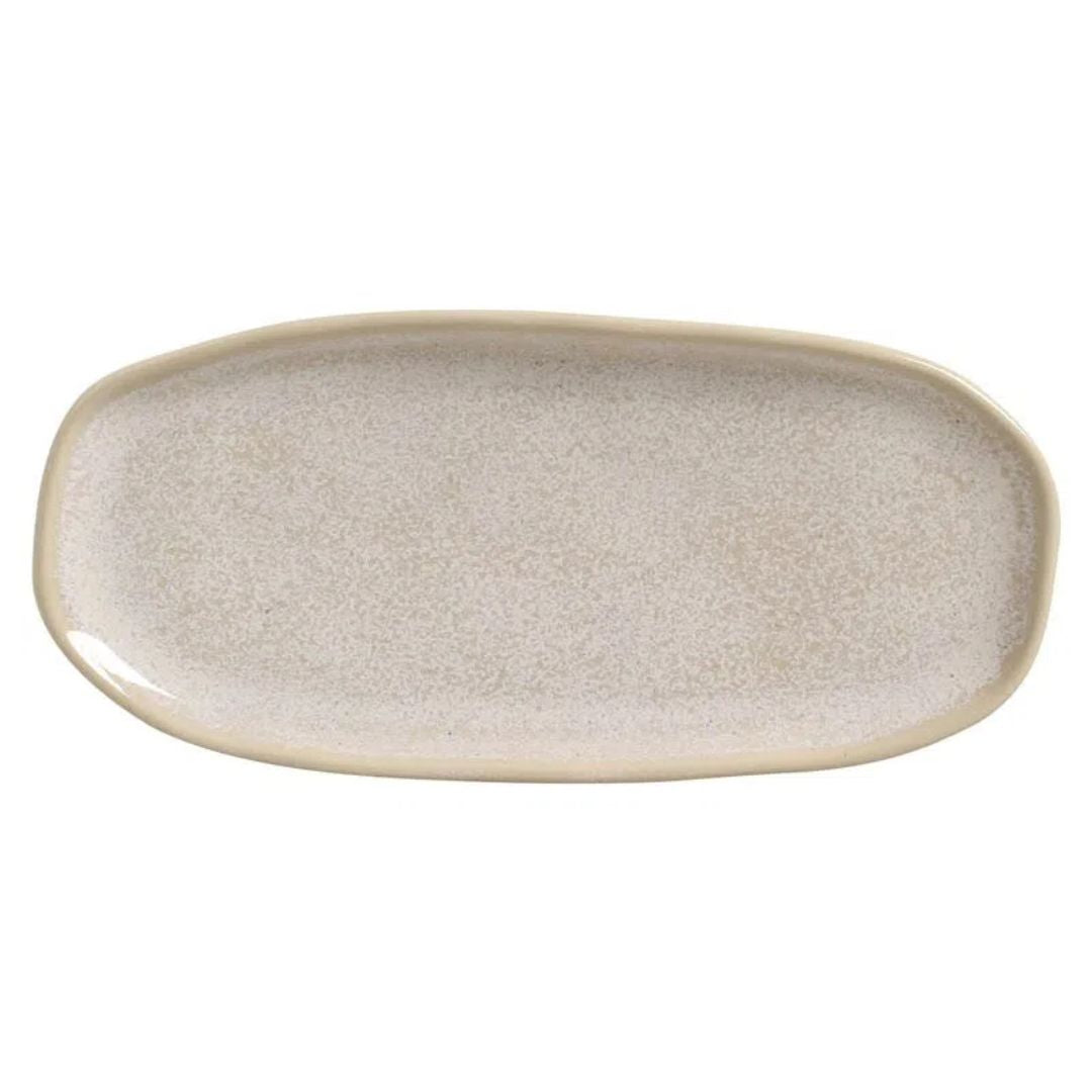 Travessa Oval Orgânica Latte Off White 23cm - Ela Decora