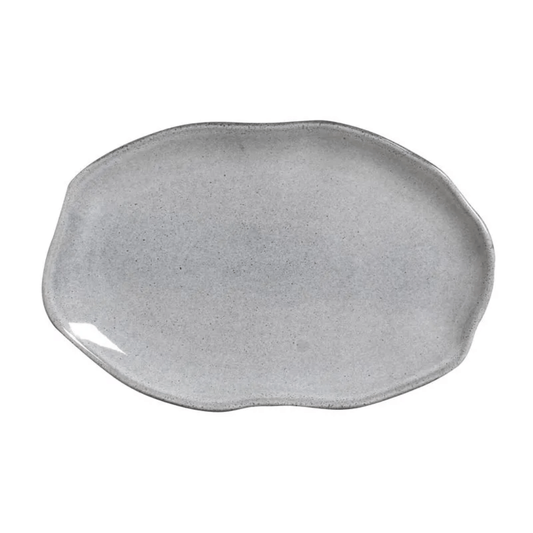 Travessa Oval Rasa Bio Dust Cinza 30cm - Ela Decora