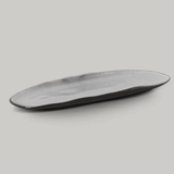 Travessa Oval Rasa Orgânica Dust Cinza 36cm - Ela Decora