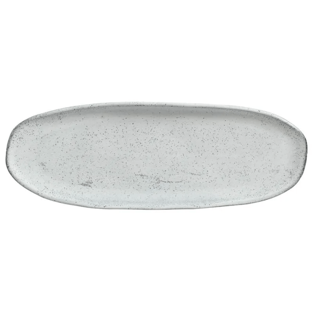 Travessa Oval Rasa Orgânica Echo Branca 36cm - Ela Decora