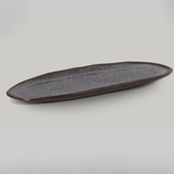 Travessa Oval Rasa Orgânico Titanium Preta 36cm - Ela Decora