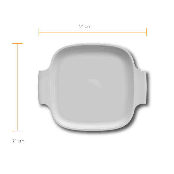 Travessa Quadrada Branca 21cm - Ela Decora