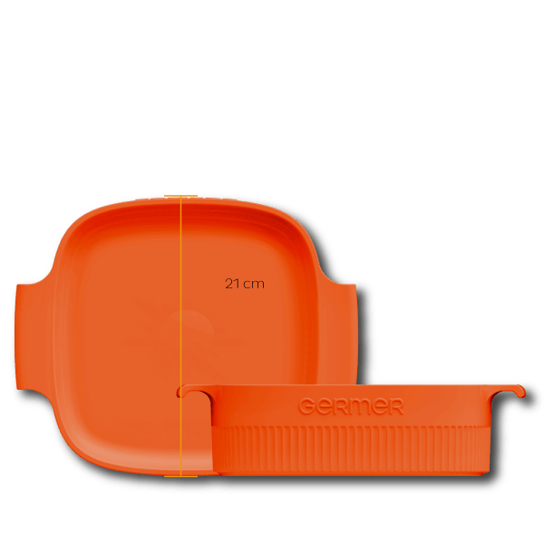 Travessa Quadrada Laranja 21cm - Ela Decora