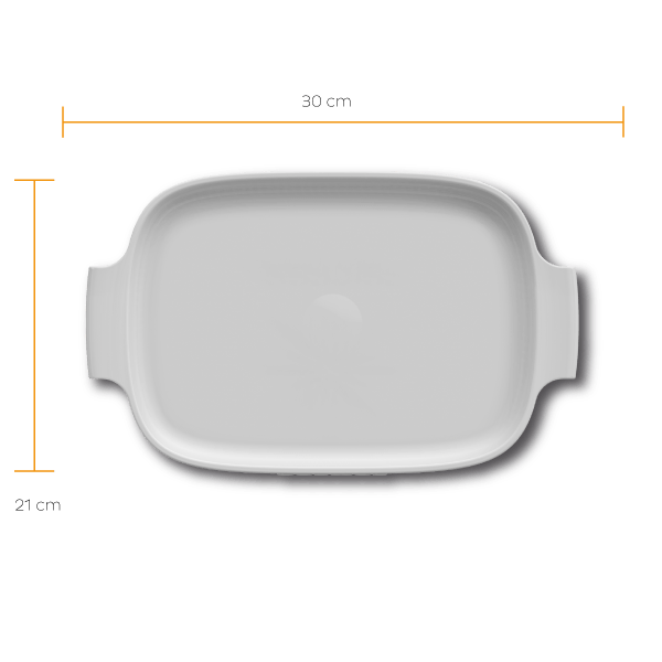 Travessa Retangular Branca 30cm - Ela Decora