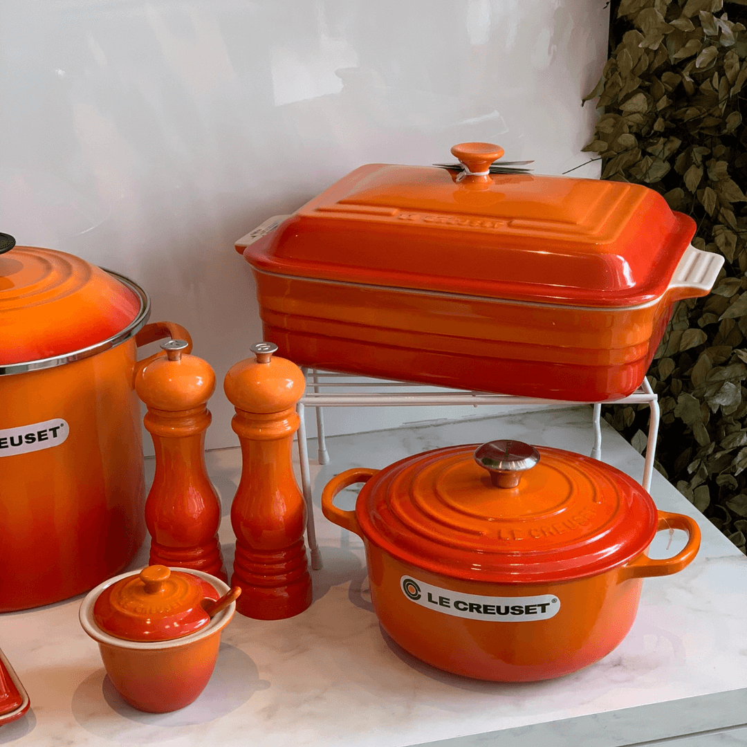 Travessa Retangular com Tampa Laranja 32cm Le Creuset - Ela Decora