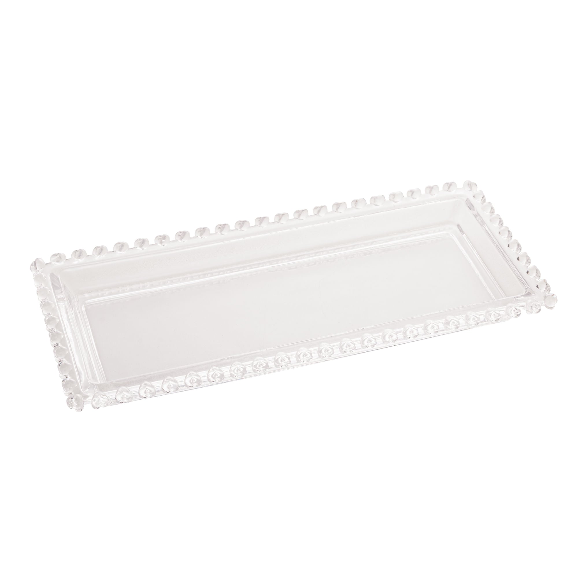 Travessa Retangular Cristal de Chumbo Coração 30cm - Ela Decora