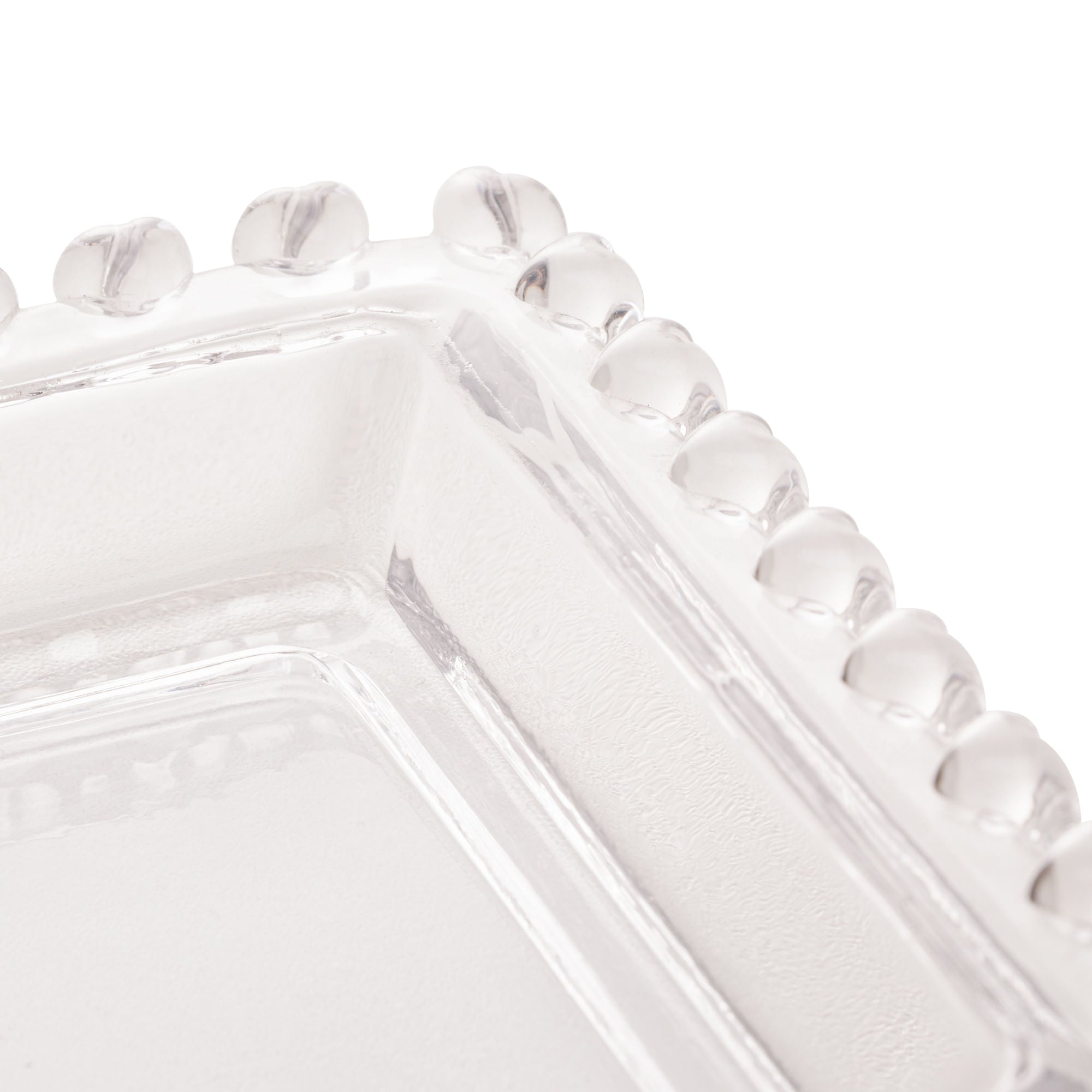 Travessa Retangular Cristal de Chumbo Coração 30cm - Ela Decora