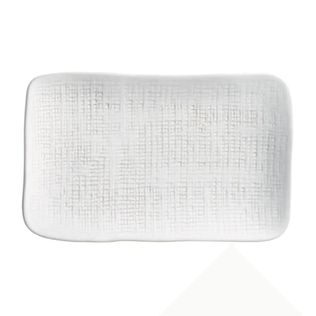 Travessa Retangular Juta Echo Branca 27cm - Ela Decora