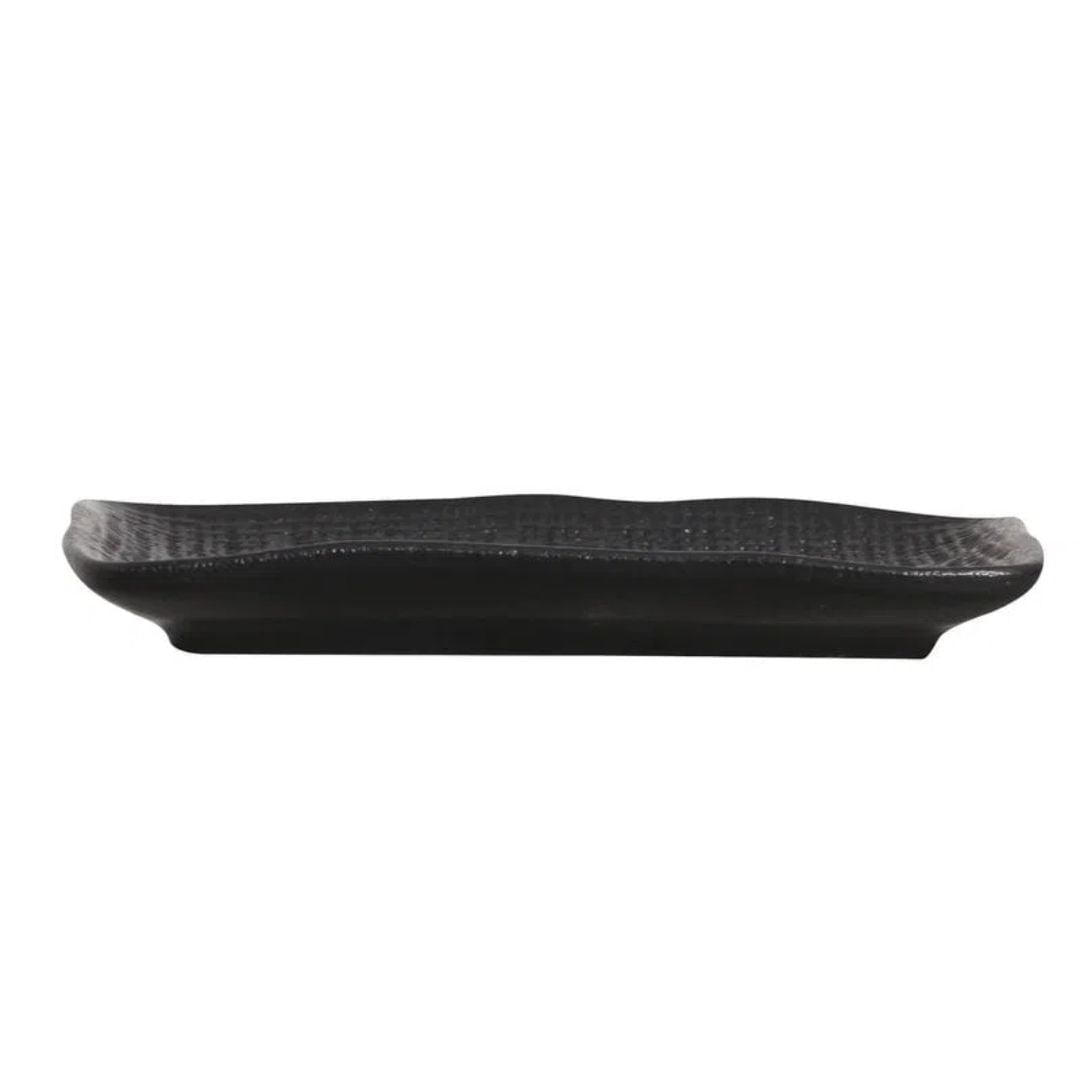Travessa Retangular Juta Matte Preto 18xm - Ela Decora