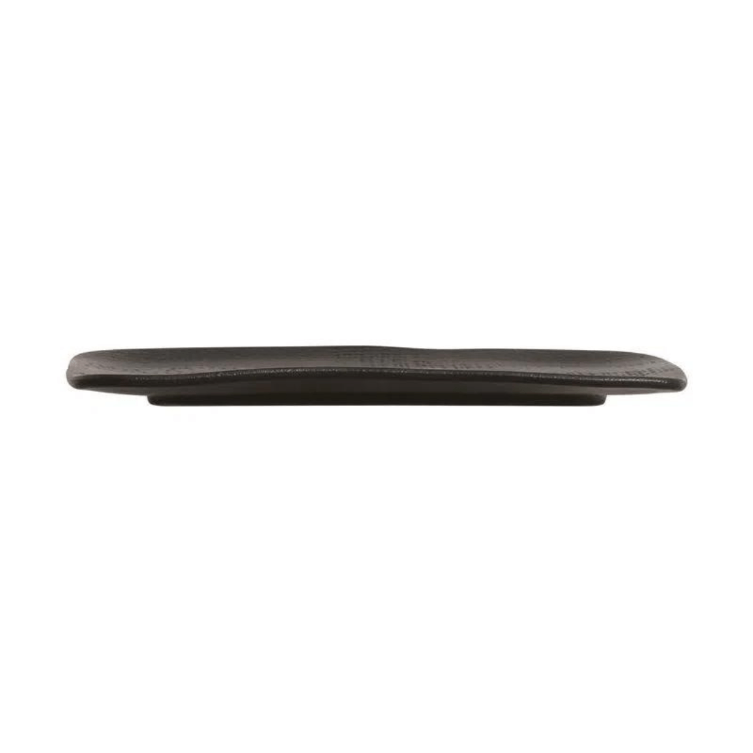 Travessa Retangular Juta Matte Preto 27cm - Ela Decora