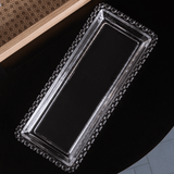 travessa retangular de cristal transparente para decoração