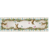 Trilho de Mesa Coelho Xadrez Páscoa 1,41M x 43cm - Ela Decora