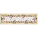 Trilho de Mesa Flores Coelho de Páscoa Branco e Amarelo 1,41M x 43cm - Ela Decora
