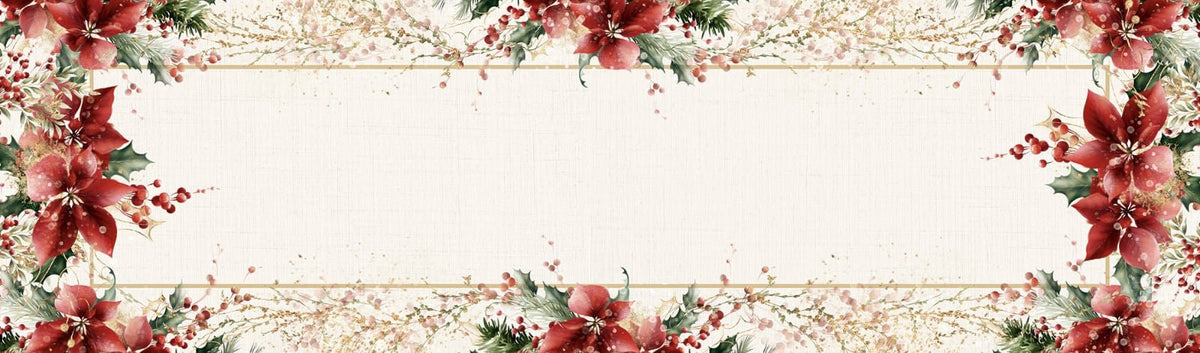 Trilho de Mesa Flores Natal 1,43M - Ela Decora