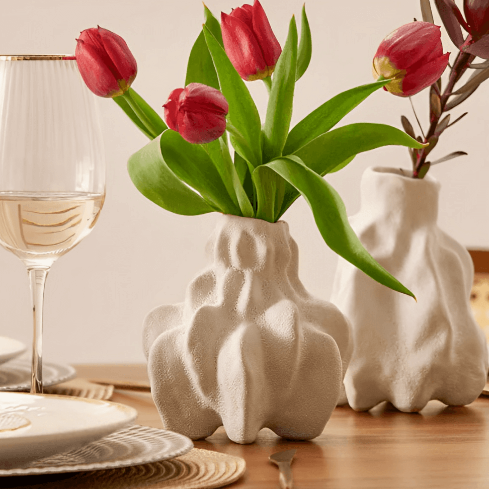 Vaso Decorativo em Cerâmica Cinza 13,5cm M