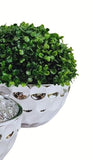 Vaso Cachepot Dots em Cerâmica Metalizado Prata P 17,5cm - Ela Decora