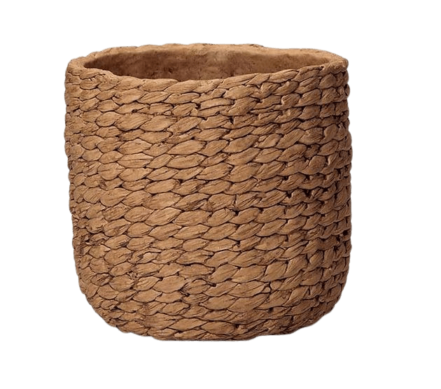 Vaso Cachepot em Cimento Estilo Cordas Escuro 16 cm - Ela Decora