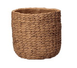 Vaso Cachepot em Cimento Estilo Cordas Escuro 16 cm - Ela Decora