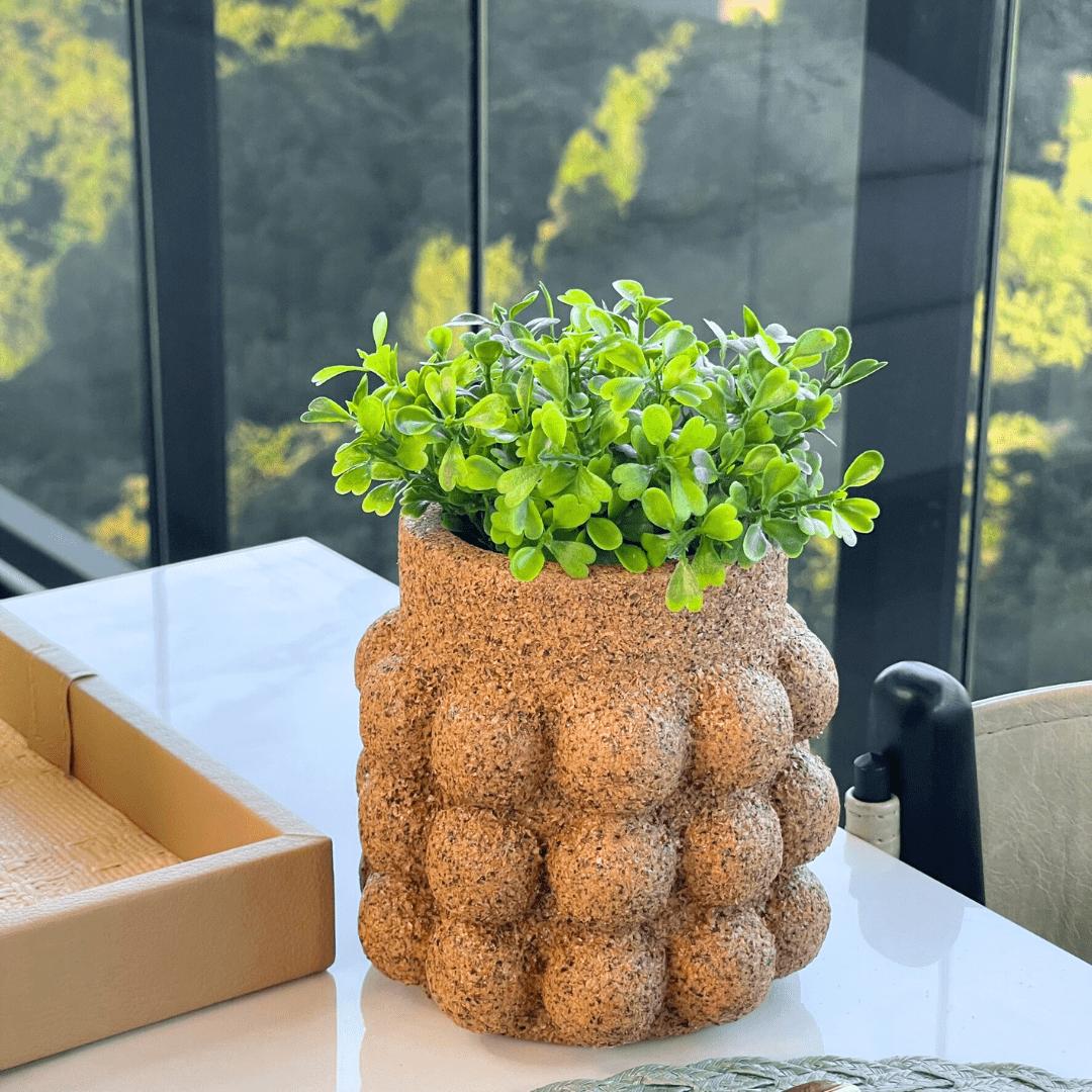 Vaso Cachepot em Palha de Café 13cm - Ela Decora