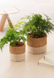 Vaso Cachepot Estilo Palha Cimento 17,5 cm - Ela Decora