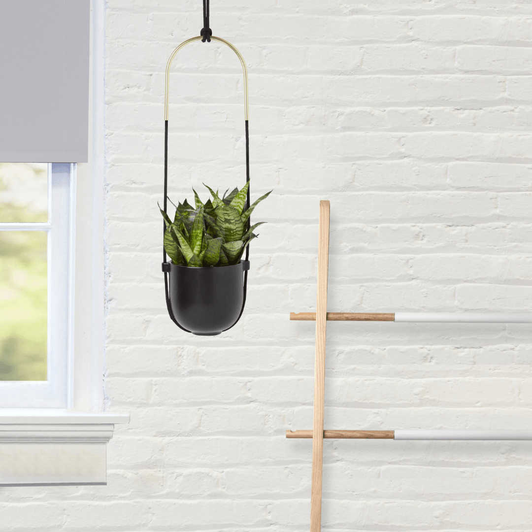Vaso Cachepot Suspenso Preto - Ela Decora