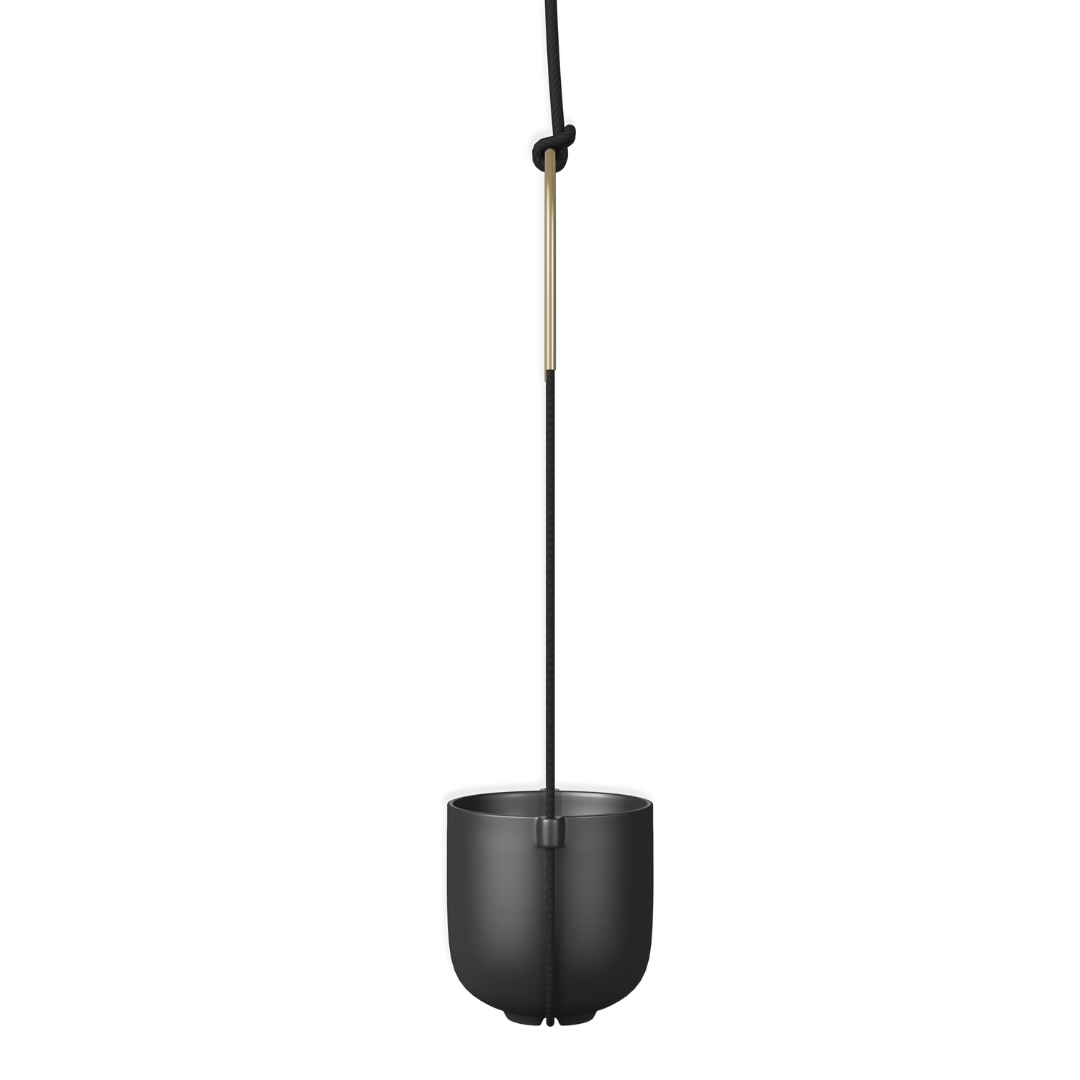 Vaso Cachepot Suspenso Preto - Ela Decora