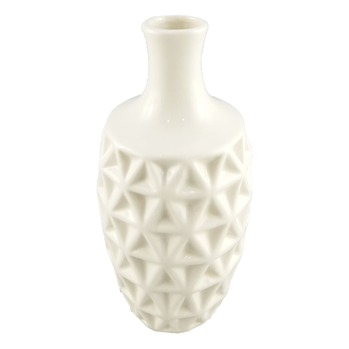 Vaso de Cerâmica com Desenhos e Texturas Branco - Ela Decora