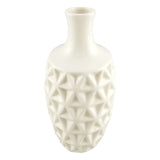 Vaso de Cerâmica com Desenhos e Texturas Branco - Ela Decora
