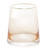 Vaso de Vidro com Borda Dourada Âmbar Liz 11cm x 12cm - Ela Decora