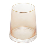 Vaso de Vidro com Borda Dourada Âmbar Liz 11cm x 12cm - Ela Decora
