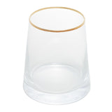 Vaso de Vidro com Borda Dourada Liz 11cm x 12cm - Ela Decora