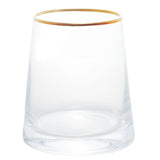 Vaso de Vidro com Borda Dourada Liz 11cm x 12cm - Ela Decora
