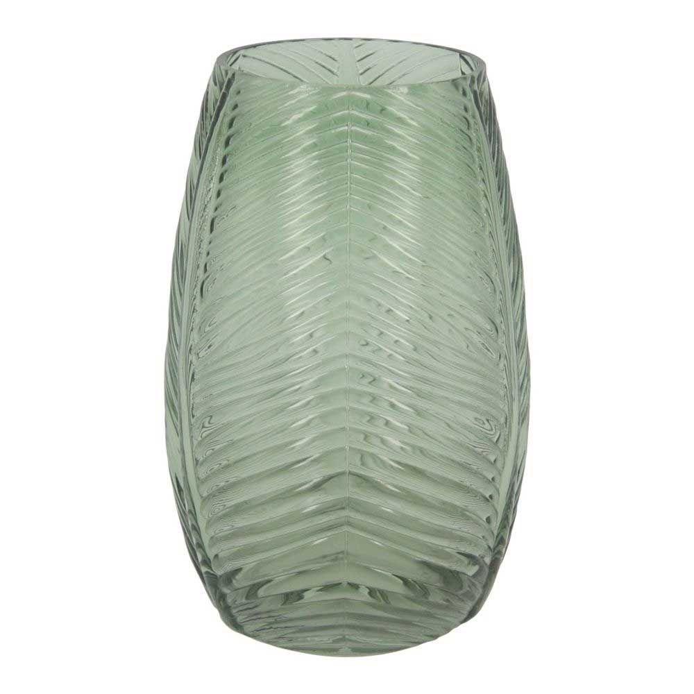 Vaso de Vidro Transparente Verde 20cm - Ela Decora