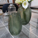 Vaso de Vidro Transparente Verde 20cm - Ela Decora