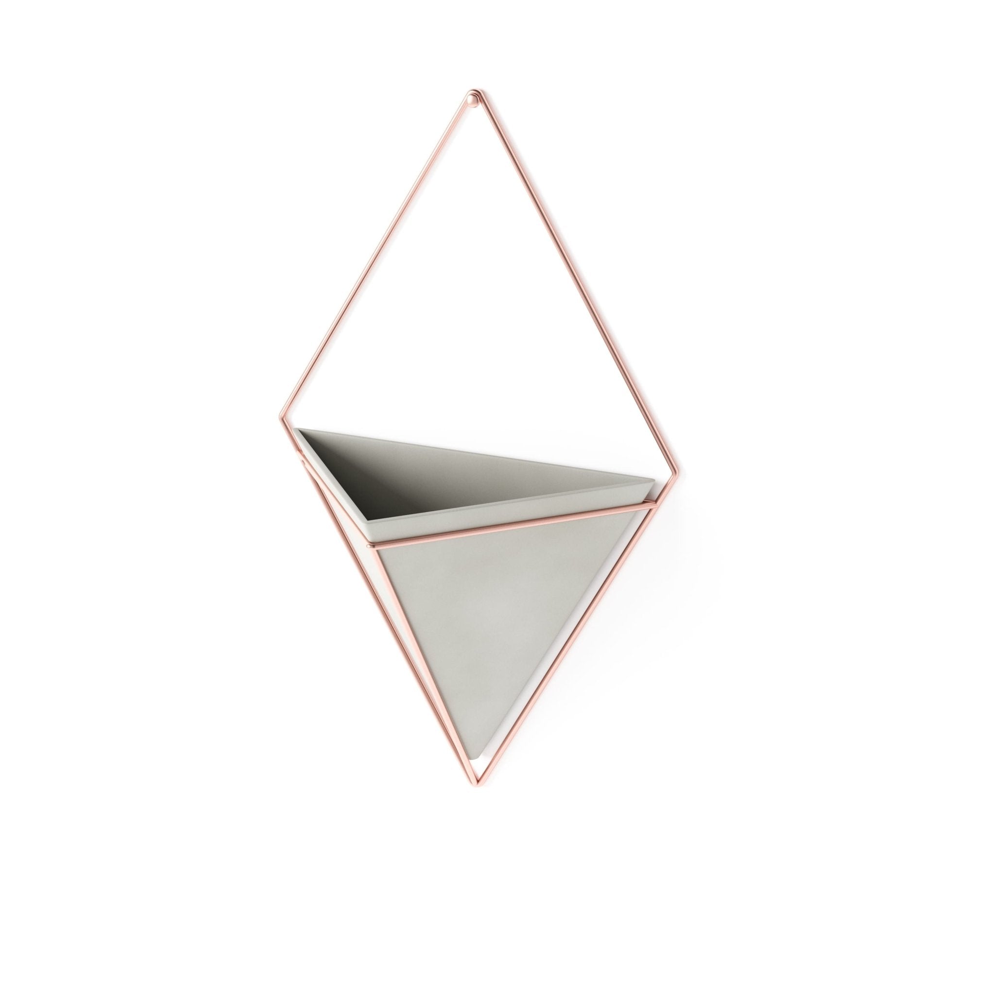 Vaso Decorativo Cachepot de Parede Triangular de Concreto 18 cm x 11,5 cm - Ela Decora